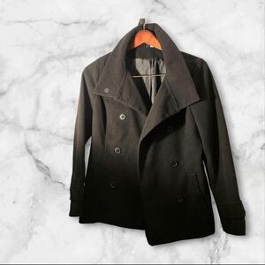 H&M Womens Black Double-Breasted Coat